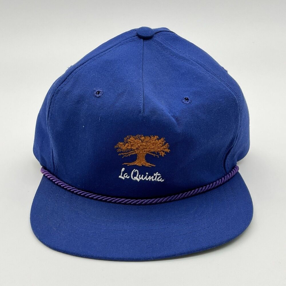 Vintage 80’s La Quinta Golf Course Blue Adjustable Trucker Hat & Rope